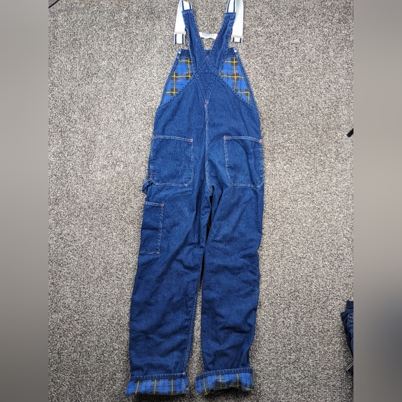 Vintage 1950s Madewell Denim Overalls Flannel Lined Workwear Blue Size 31x34 - Picture 9 of 12
